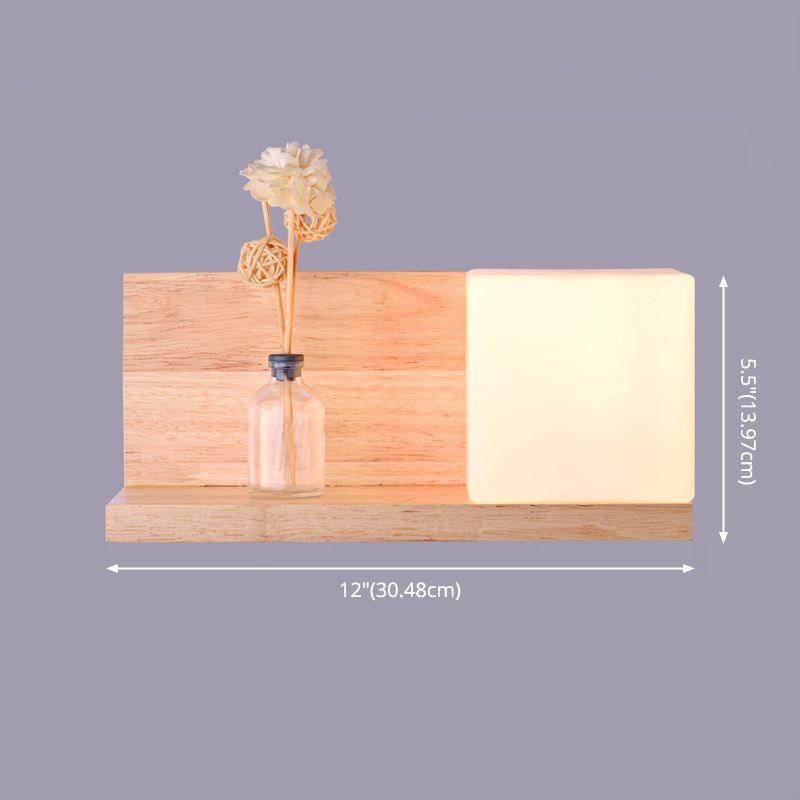 Lampada da parete del colore log in vetro in moderna sconce da parete rettangolare in legno in legno per spazi interni