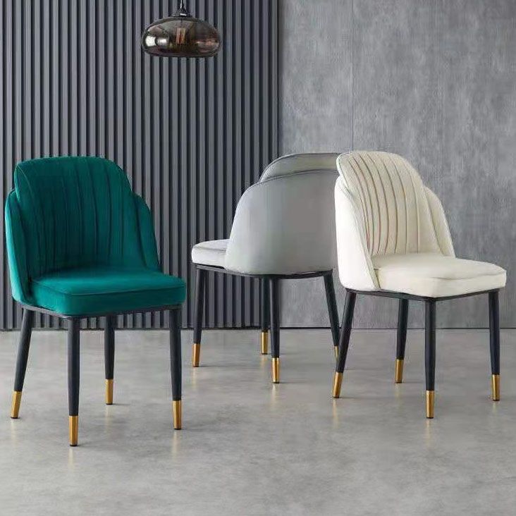 Glam Armless Velvet Dining Chair Parsons Chair in Matte Finish for Home