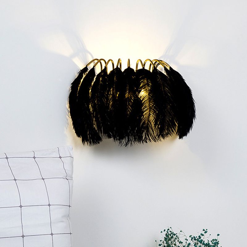 Nordic Feather Wall Sconce Light Ambient Lighting Sconce Light Fixture for Bedroom