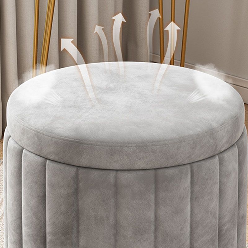 Grey Round Pouf Gorgeous Stain Resistant Pouf for Living Room