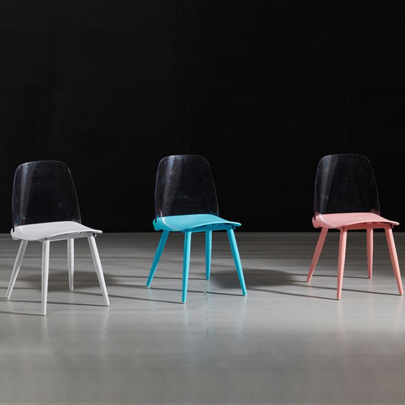 Scandinavian Plastic Dining Chairs Armless Low Back Dining Side Chair