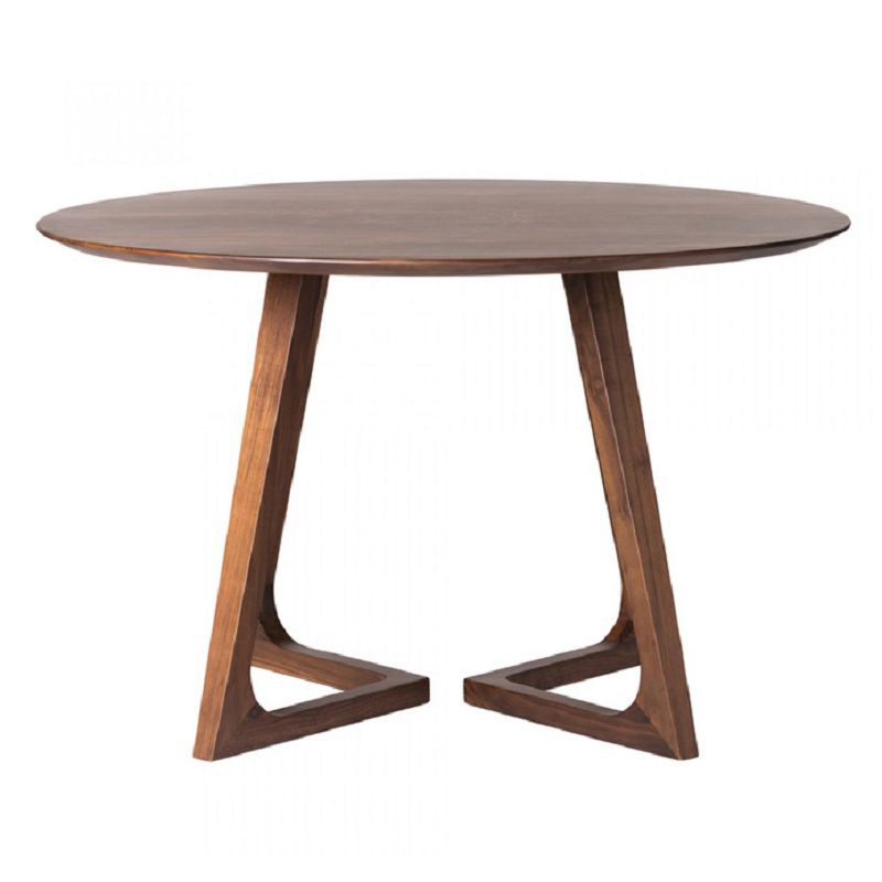 Modern Pine Wood Dining Table for Restaurant Round Table with Double Pedestal