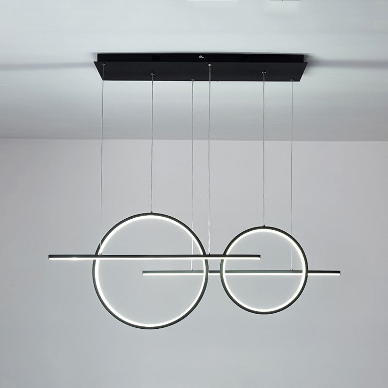 Pendre simple Light Black 4-Light Metal Pending Lighting Fixtures for Dining Room