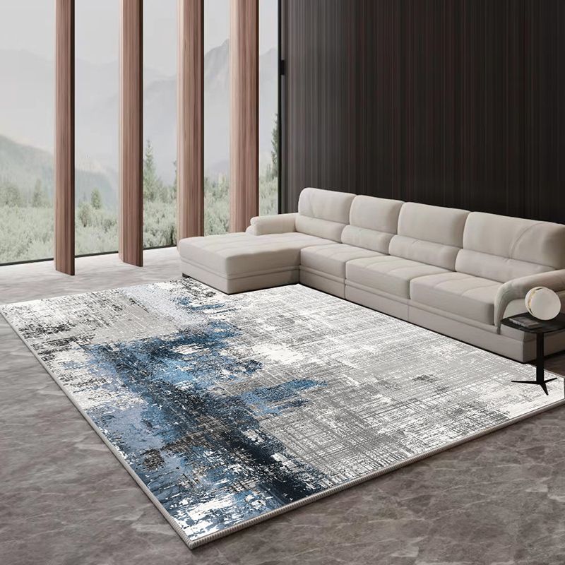 Modern Abstract Rug Gradient Imitation Cashmere Rug Non-slip Area Carpet for Living Room