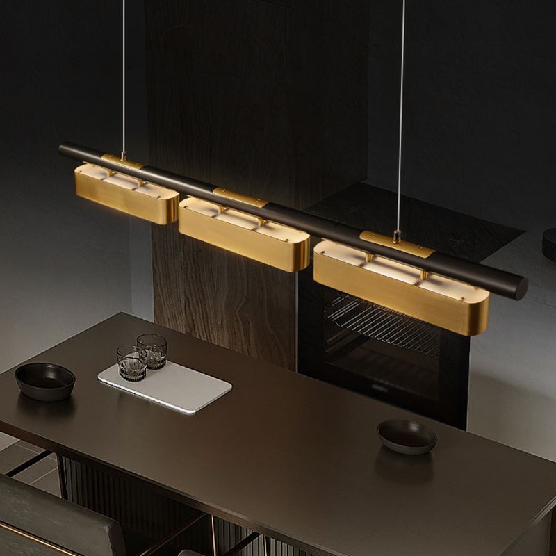 Modern 2/3/4-Light Black Ceiling Light Metal Kitchen Island Lighting for Dining Room
