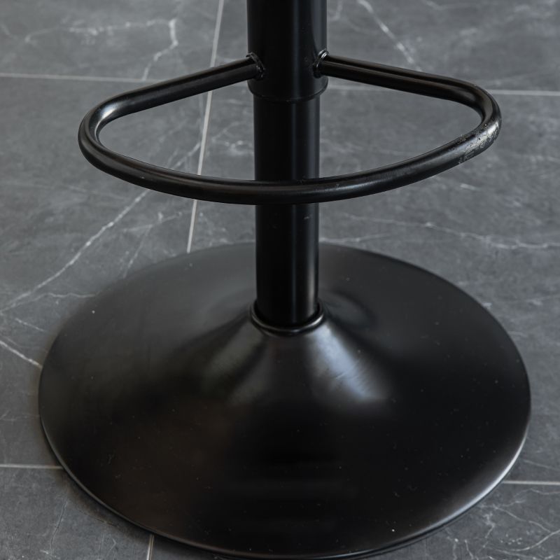 Contemporary Leather Swivel Barstool Indoor Bar Stool with Metal Base and Low Back