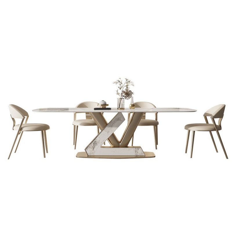 Nordic 1/4/5/7/9 Pieces Rectangle Dining Set Sintered Stone Top Dinette Table Set