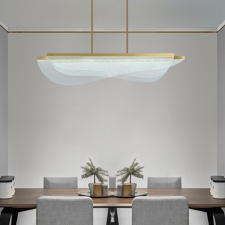 Modern Lighting Chandelier Island Lighting Fixtures Metal 3 Light Island Lights in Gold