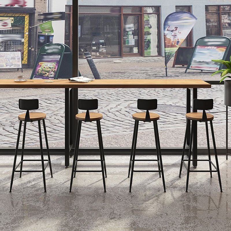 Modern 1/7 Pieces Bar Table Set Rectangle Wood Counter Table with High Stools for Cafe