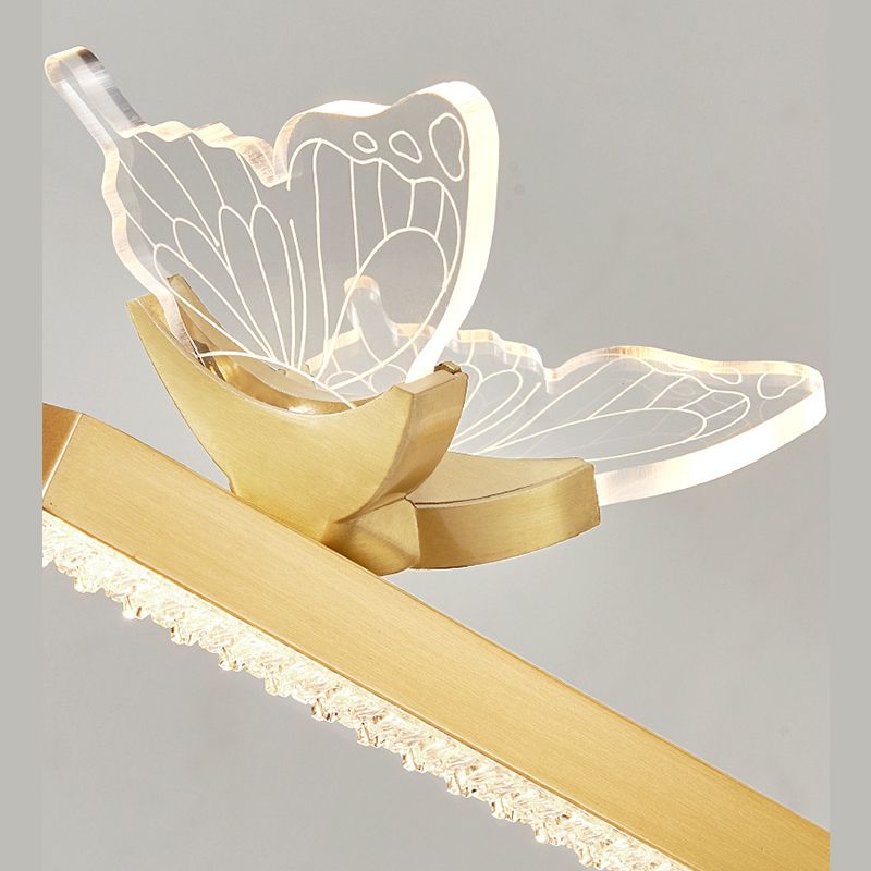 Modern American Style Linear Vanity Wall Light Fixtures Copper 3 Lights Wall Mounted Vanity Lights for Bathroom