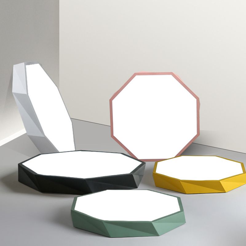 Faceted Flush Mount Ceiling Light Contemporary Acrylic Ceiling Mount Chandelier for Bedroom