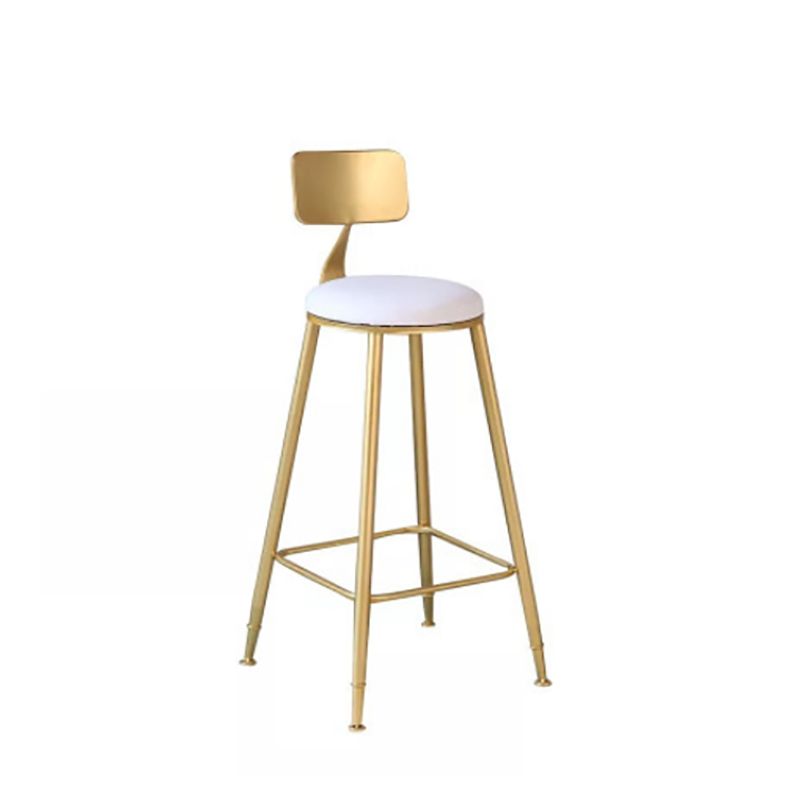 Modern Style Barstool Round Low Back Bar Stool with Metal Legs