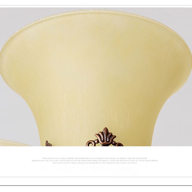 Funzione per illuminazione da parete tradizionale a forma di campana di panna da parete in bronzo di vetro