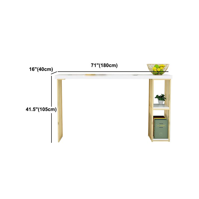 Glam 1/2/3 Pieces Bar Table Set Rectangle Bar Table with High Metal Stools for Home