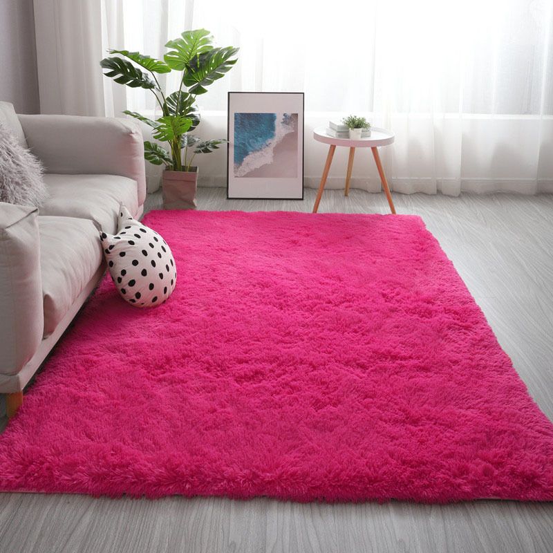 Multicolor Modern Area Carpet Polyester Solid Indoor Rug Non-Slip Backing Carpet for Living Room