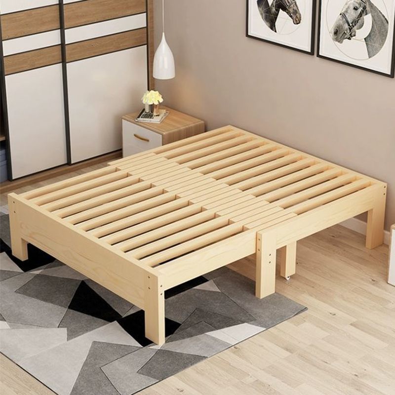 Scandinavian Styled Natural Platform Bed Solid Wood Kid Bed