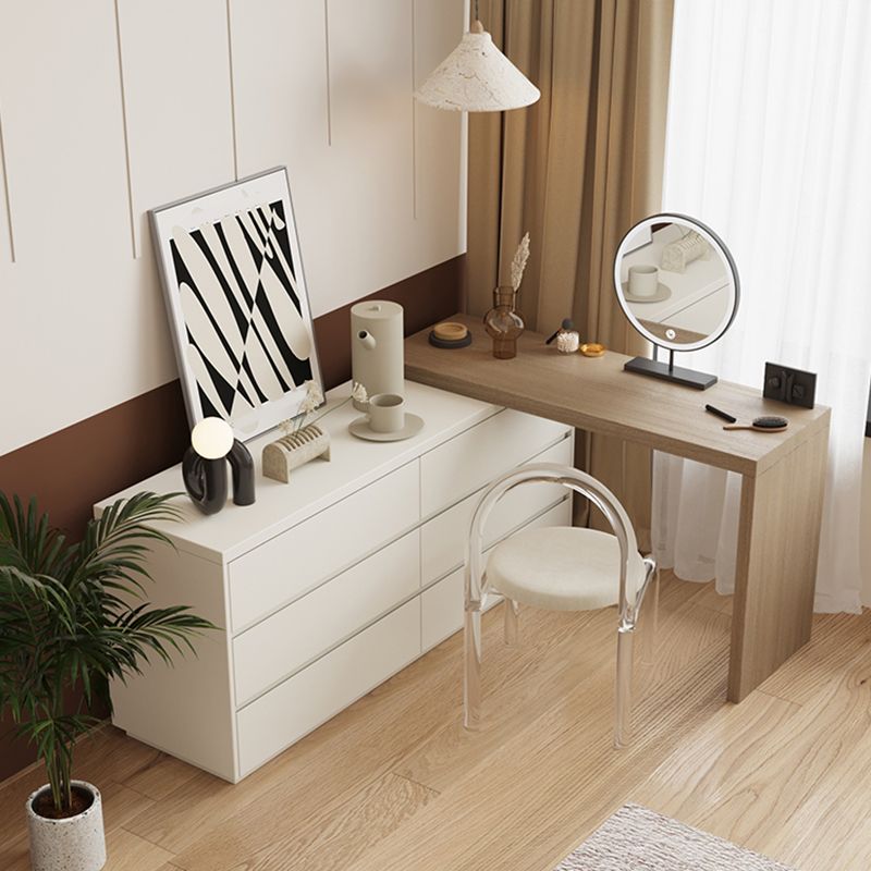 Modern With Drawer Solid Wood Lighted Mirror Bedroom Make-up Vanity