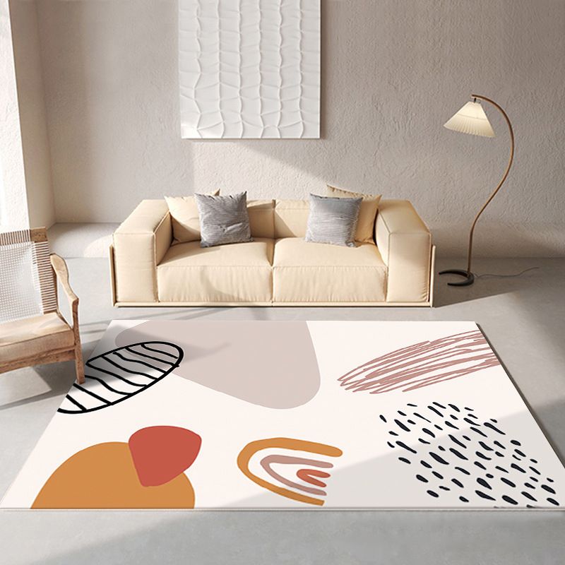 Modern Rug Polyester Color Block Indoor Rug Washable Rug for Drawing Room