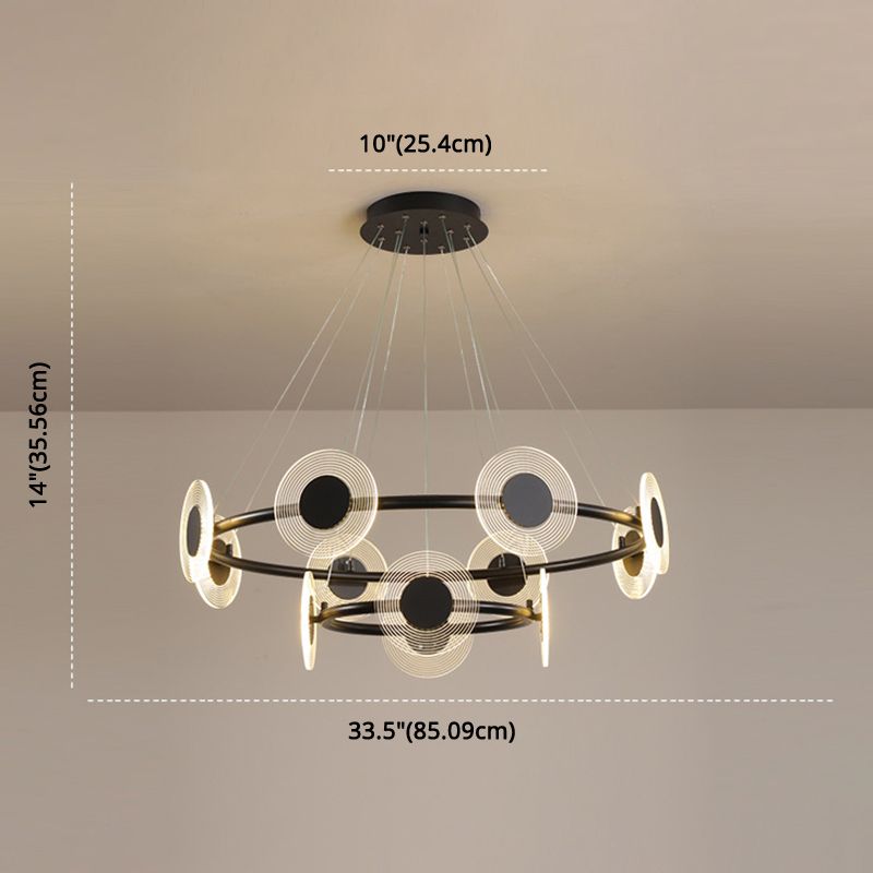 LED Circles Suspension Lamp Minimalistic Acrylic Living Room Chandelier Pendant Light