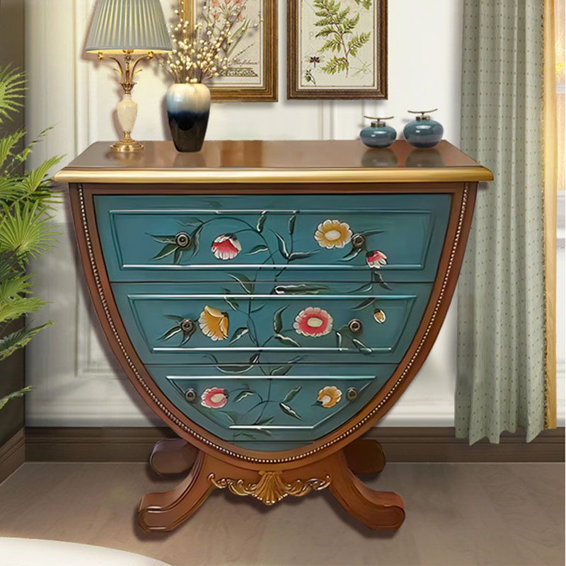 American Traditional Dresser Solid Wood Storage Chest with 3 Drawers
