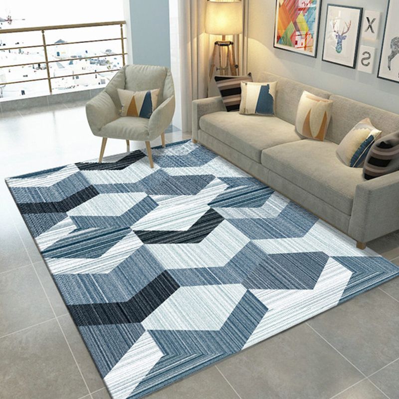 Apricot Modern Area Rug Geometric Pattern Polyester Area Carpet Stain Resistant Rug for Home Decor
