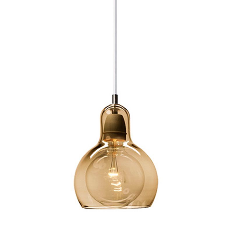 Moderne künstlerische Drum Anhänger Leichte schmiedeeisere Hanglampe mit Doppelglasschatten