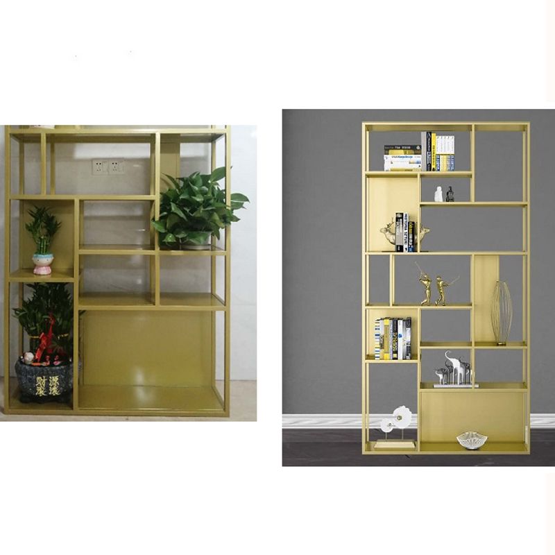 Metal Etagere Vertical Shelf Bookcase Bedroom Open Book Shelf with Shelves