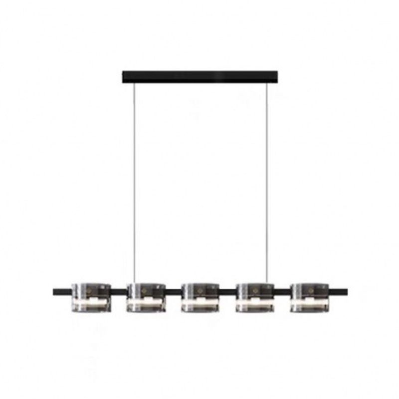 5/7/8/9-Light Modern Black Ceiling Light Glass LED Kitchen Island Lighting for Bedroom