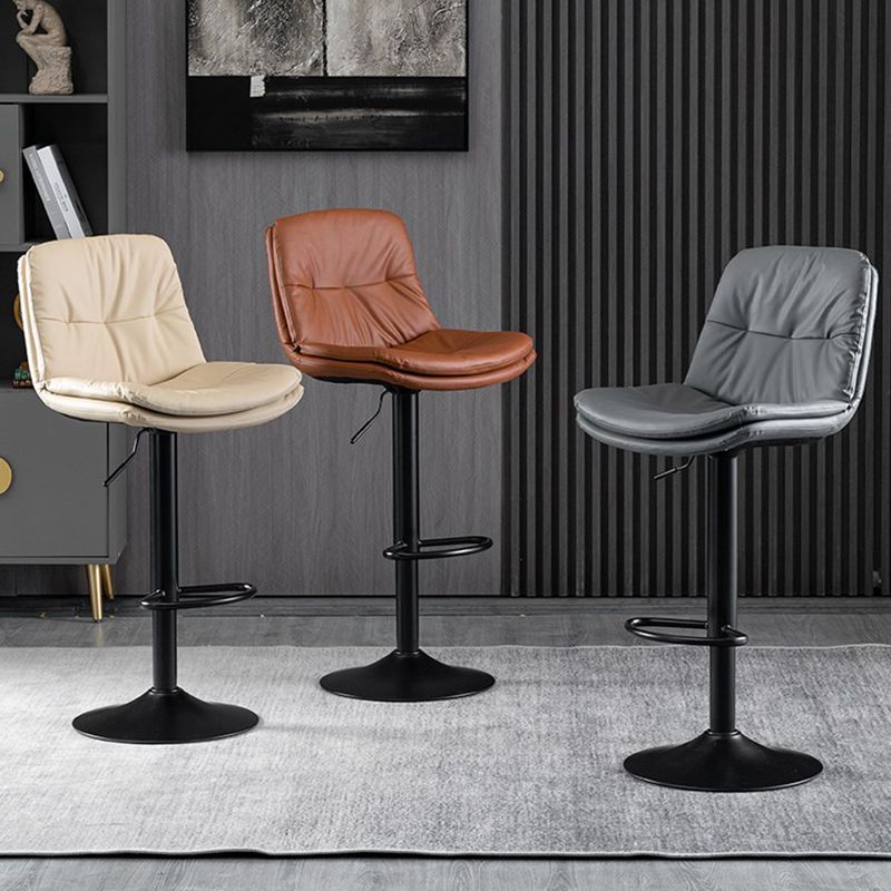Faux Leather Swivel Bar Chair Modern Armless Upholstered Bar Stool