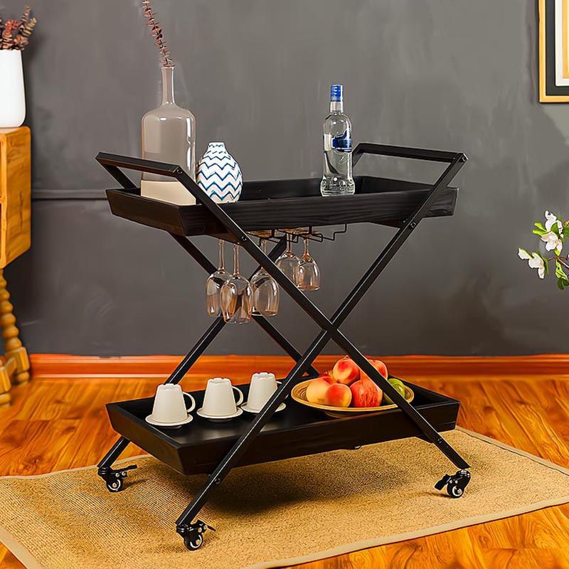 27.56"H Rolling Modern Prep Table Wood Rectangular Prep Table for Home Use