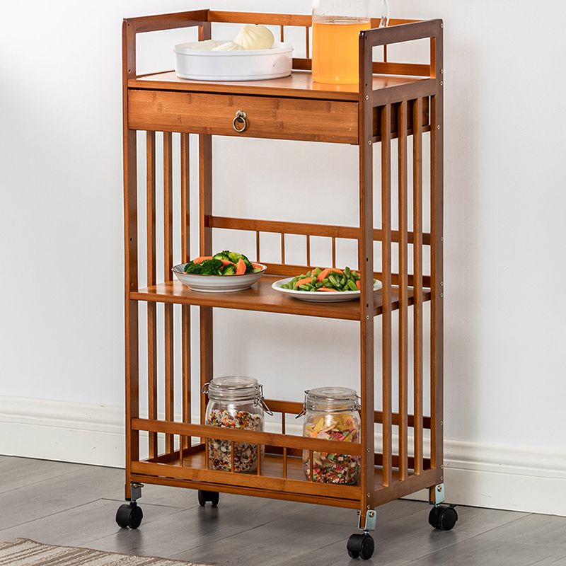 Contemporary Style Rolling Prep Table Wooden Prep Table for Restaurant