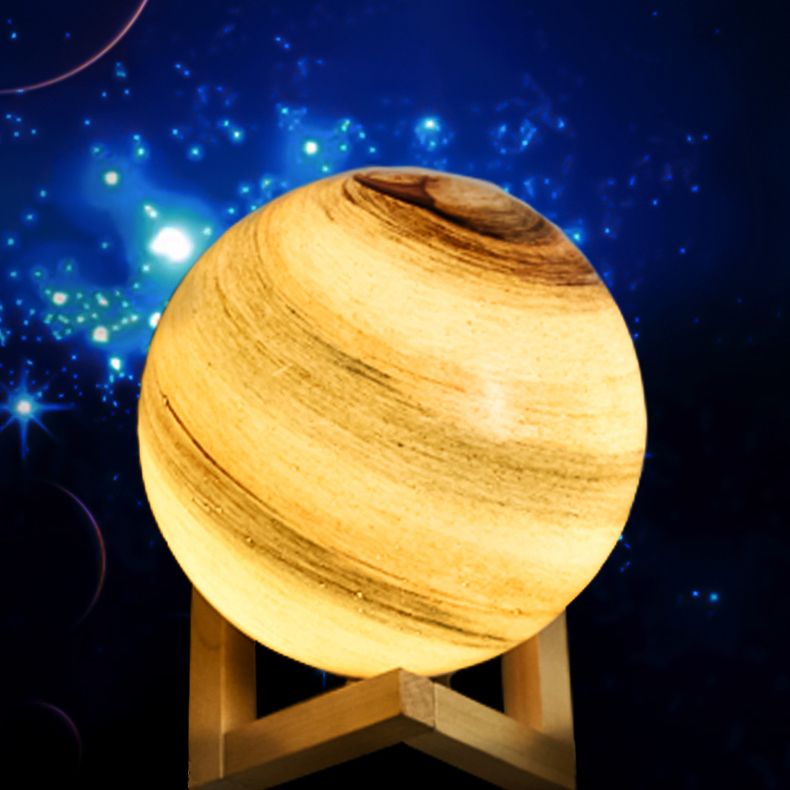 Lampe de table de style moderne 1 lumière de bureau en bois avec nuance en verre pour le salon