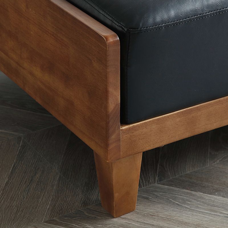 28.3"H Faux Leather Armless Convertible Sofa for Living Room