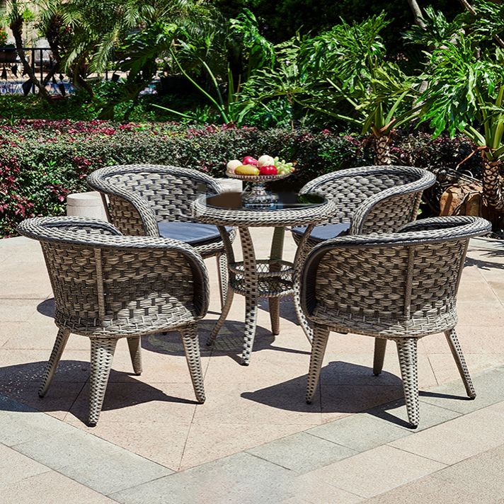 Wicker Bistro Set for Small Places 1/2/3/4/5 Pcs Contemporary Bistro Table Set