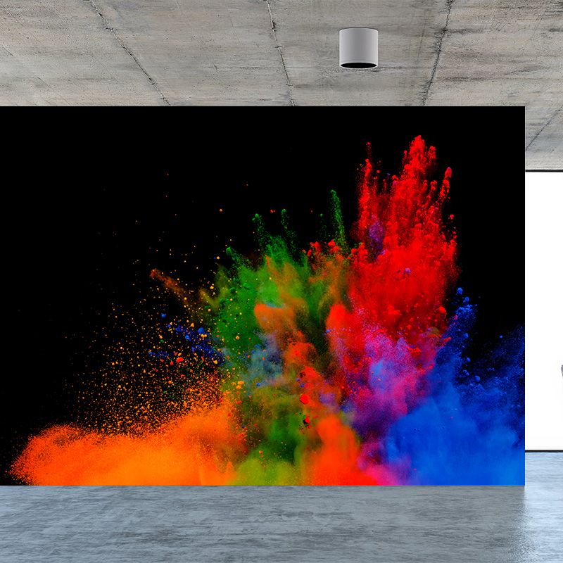 Huge Rainbow Explosion Mural Decal Modern Novelty Abstract Wall Art in Multi Color
