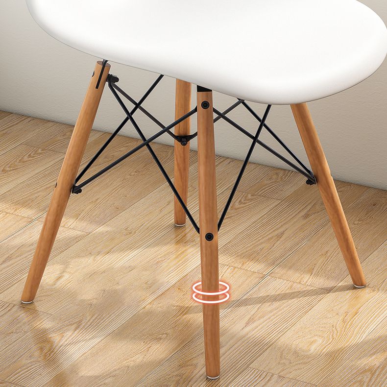 Silla lateral de plástico interior contemporánea sillón sólido sin brazo