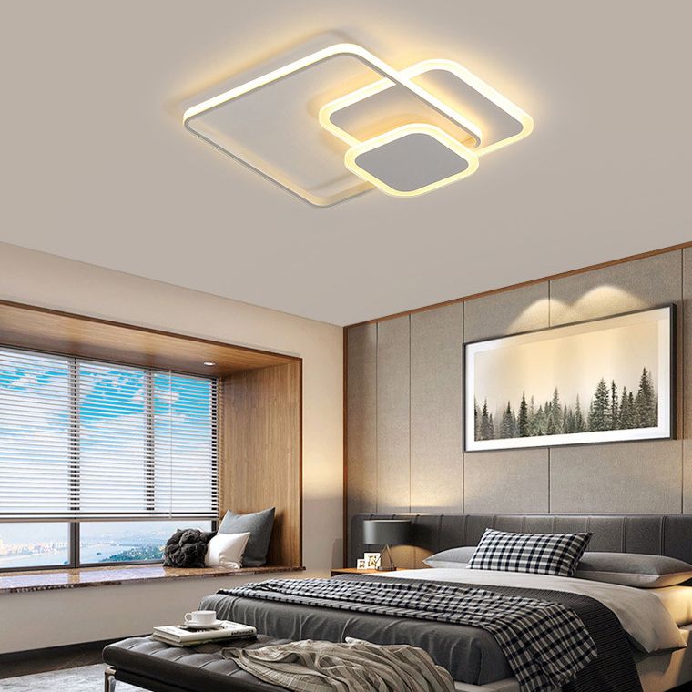 Moderne Eenvoud Acryl Flush Mount Lamps Slaapkamer Flush Mount Plafond Licht in Zwart