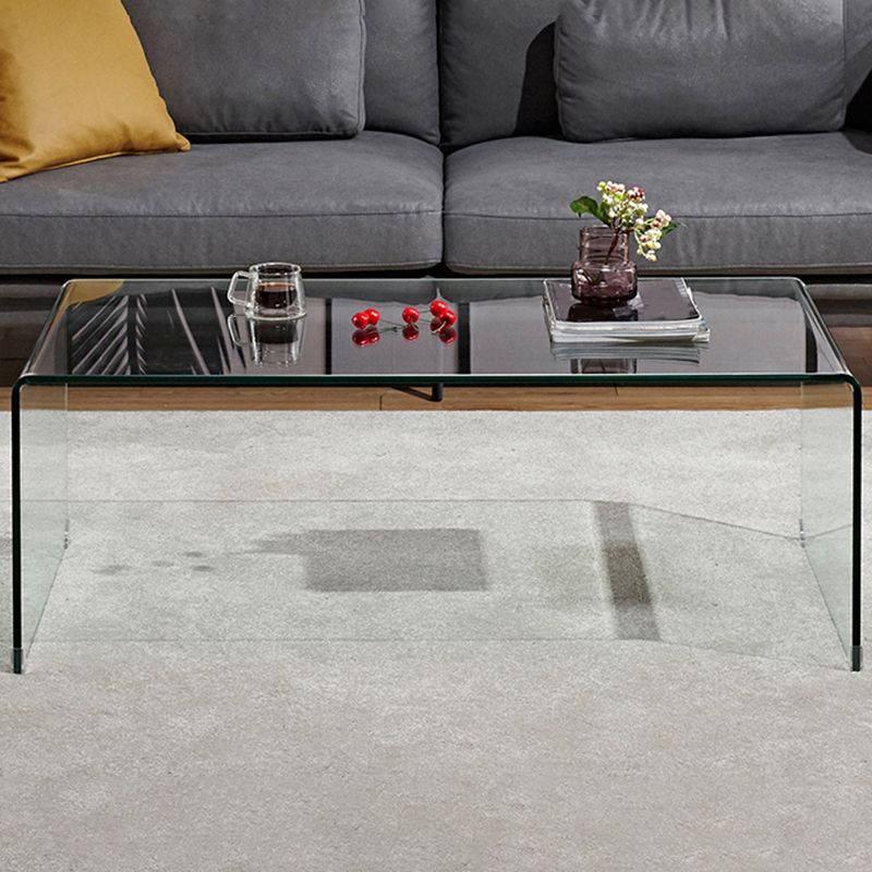 Modern Style Tempered Glass Black/white Rectangular Coffee Table