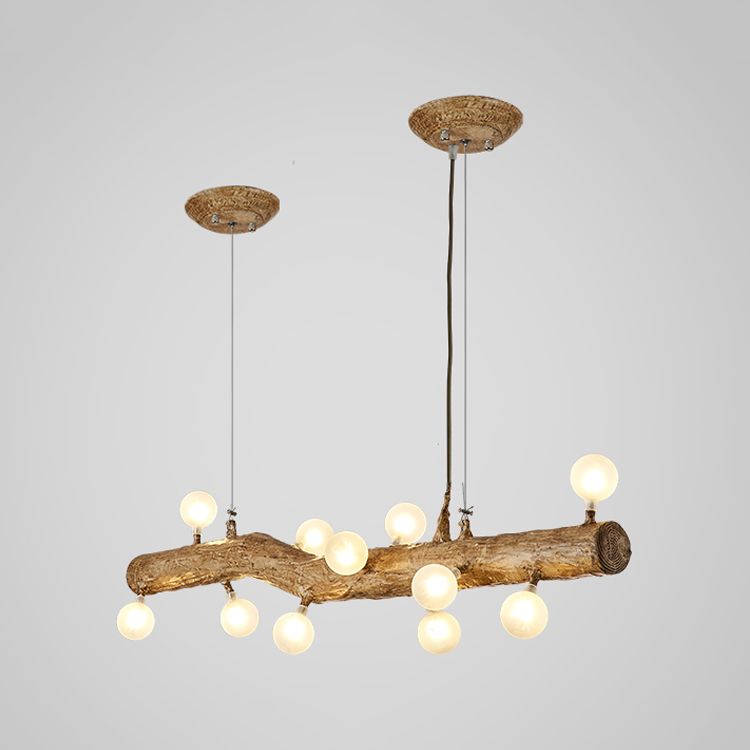 Moderne Harzinsel Kronleuchter Stumpf 1-Licht-Restaurant-Federung mit Glasschatten