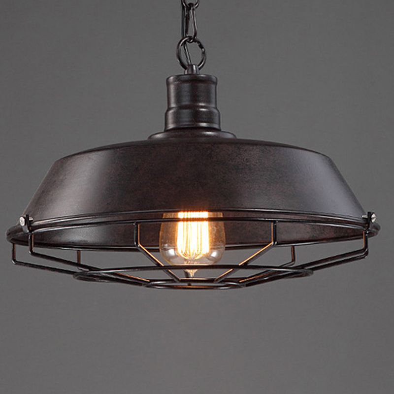 Cage 1 Light Pendant Light Fixture Industrial Metal Hanging Pendant Lights for Restaurant