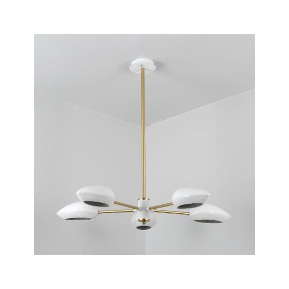 Ellipse Dining Room Hanging Light Contemporary Metal 5/6/8 Lumières Lumière de lustre noir / blanc