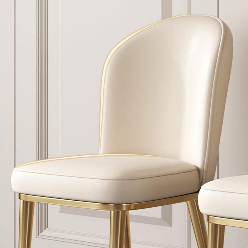 Glam Kitchen Side Chair Gold Legs Parsons Dining Armless Chair