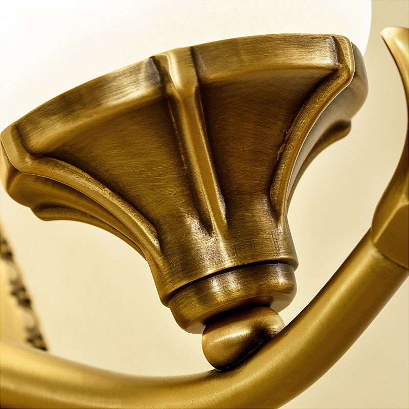 Glazen klok wandmontage verlichting armatuur traditionele badkamerschonce verlichting in messing