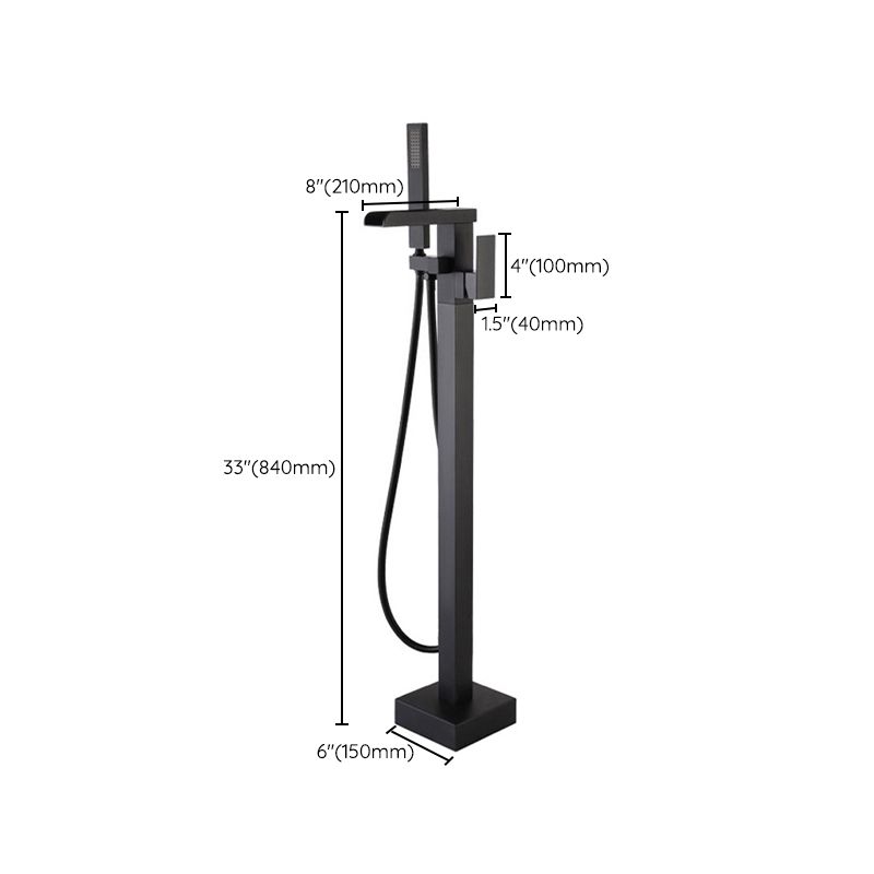 Modern Style Freestanding Bathtub Faucet Brass Floor Mounted Freestanding Faucet