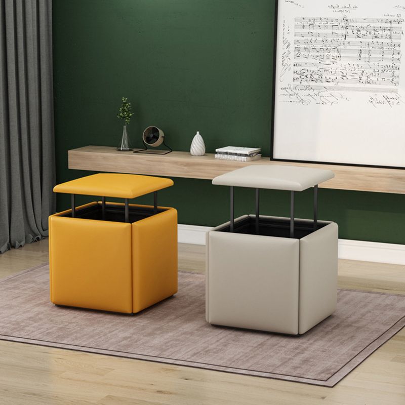 Modern Velvet Target Pouf Plain Square with Storage Stain Resistant Storage Ottoman