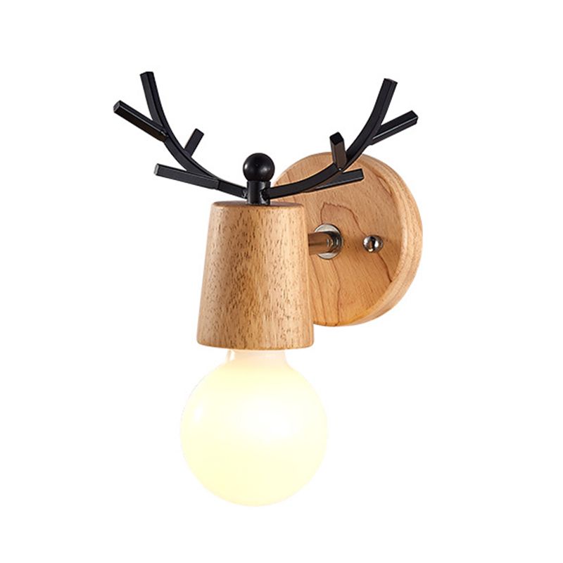 Nordic Style Vanity Light Antler Shape Vanity Lamp with Glass Shade for Shower Room