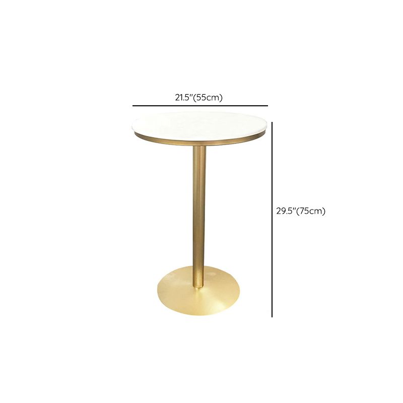 Contemporary Round Pub Table Set with Metal Stools 1/3/5 Pieces Pine Wood Top Bar Set