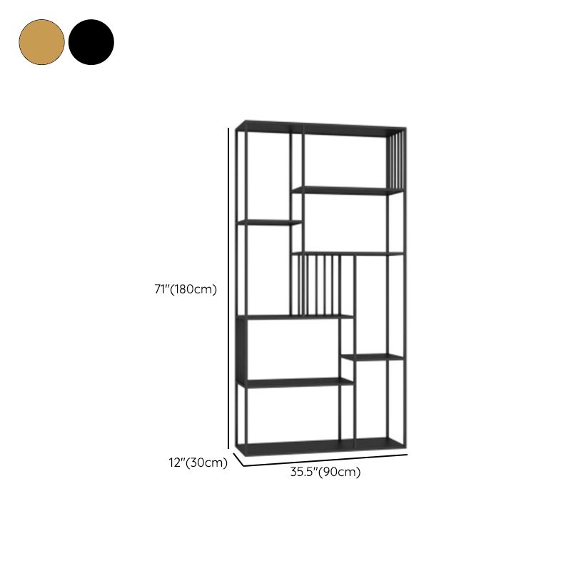 Contemporary Metal Bookshelf Etagere Shelf Bookcase for Study Room 11.8" W