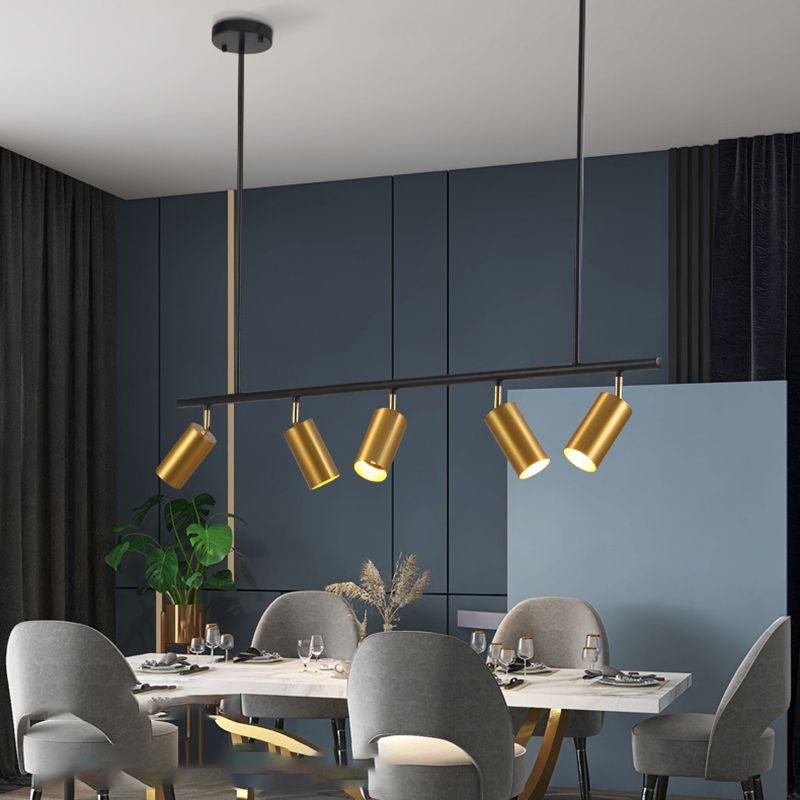 5-Light Cylinder Island Lights Contemporary Metal Island plafond