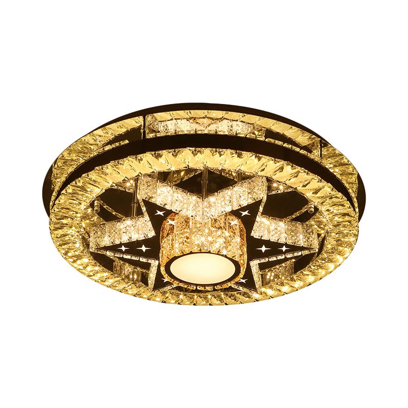 Clover/Star dormitorio semi iluminación de semi modernismo cristal cromo led descarga de techo de techo